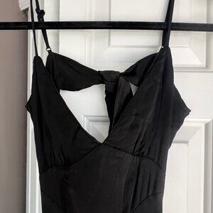 Bardot Black Satin Tie Back Dress